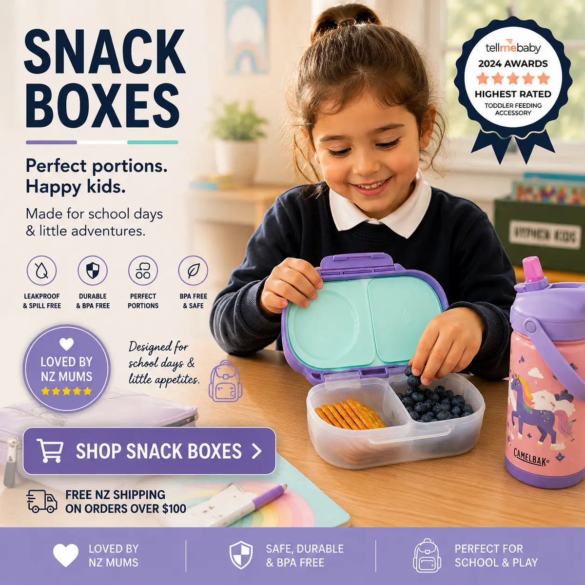 Colourful snack boxes for happy kids