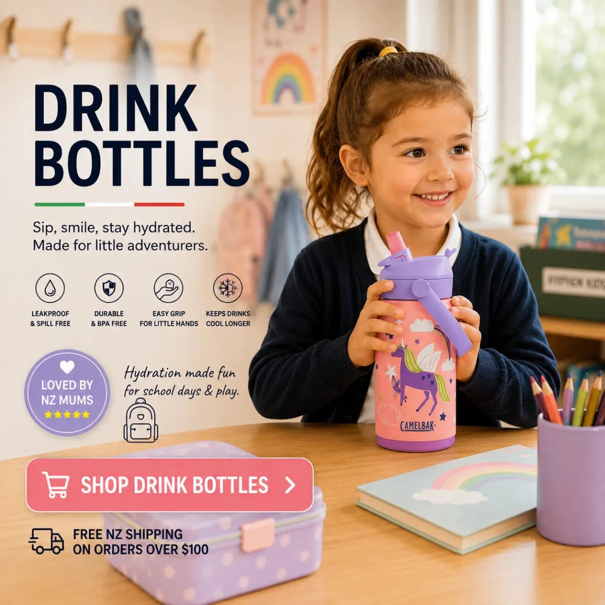 Drink bottles for little adventurers