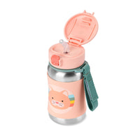 Skip Hop 350ml Stainless Steel Kid Straw Bottle - Cat