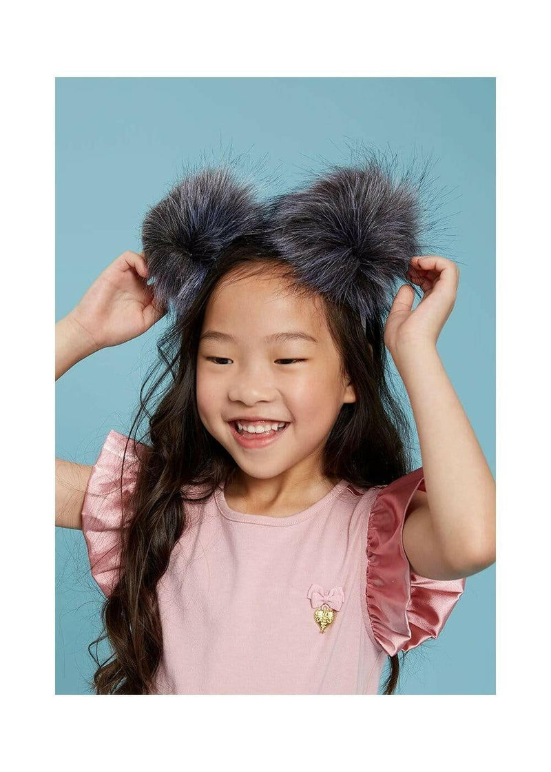Double Pom Pom Headband Storm Grey - HYPHEN KIDS