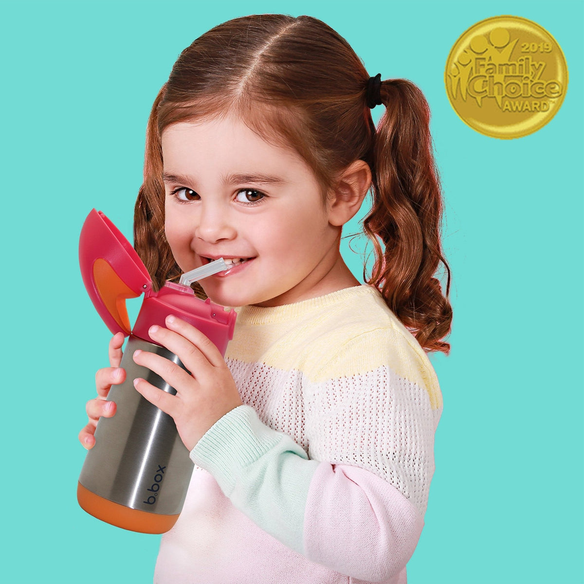 b.box 350ml insulated drink bottle - strawberry shake - HYPHEN KIDS