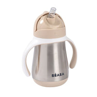 Beaba Stainless Steel Straw Cup 250ml - Clay – Sippy Cup NZ | Hyphen Kids
