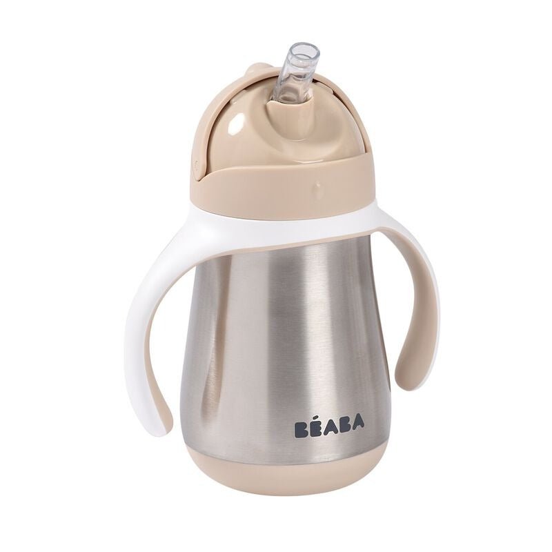 Beaba Stainless Steel Straw Cup 250ml - Clay – Sippy Cup NZ | Hyphen Kids