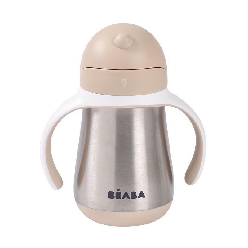 Beaba Stainless Steel Straw Cup 250ml - Clay – Sippy Cup NZ | Hyphen Kids