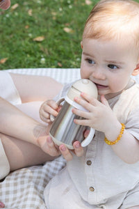 Beaba Stainless Steel Straw Cup 250ml - Clay – Sippy Cup NZ | Hyphen Kids