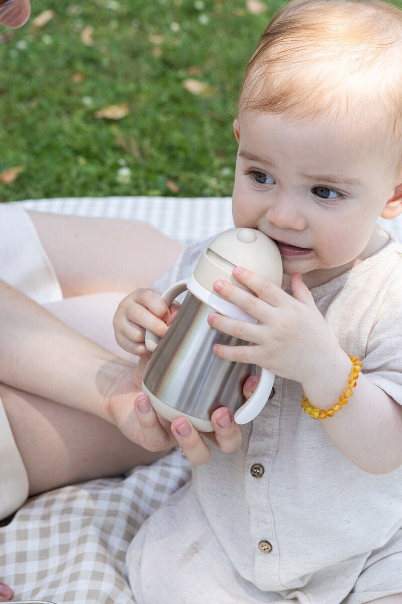 Beaba Stainless Steel Straw Cup 250ml - Clay – Sippy Cup NZ | Hyphen Kids