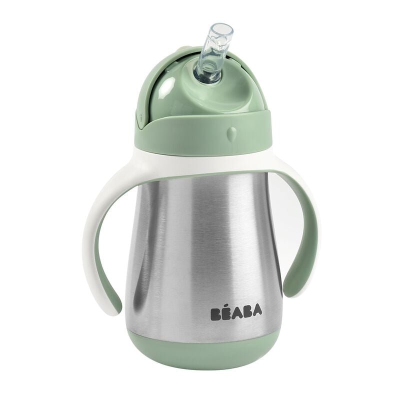 Beaba Stainless Steel Straw Cup 250ml - Sage Green – Sippy Cup NZ | Hyphen Kids