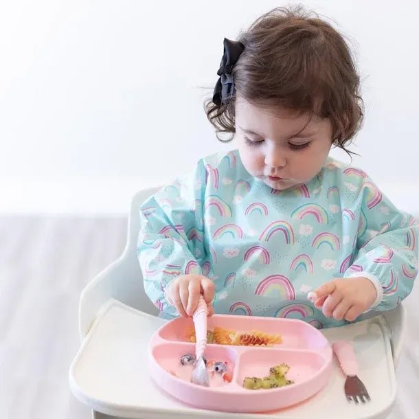 Bumkins Silicone Grip Dish - Pink – Bowls & Utensils NZ | Hyphen Kids