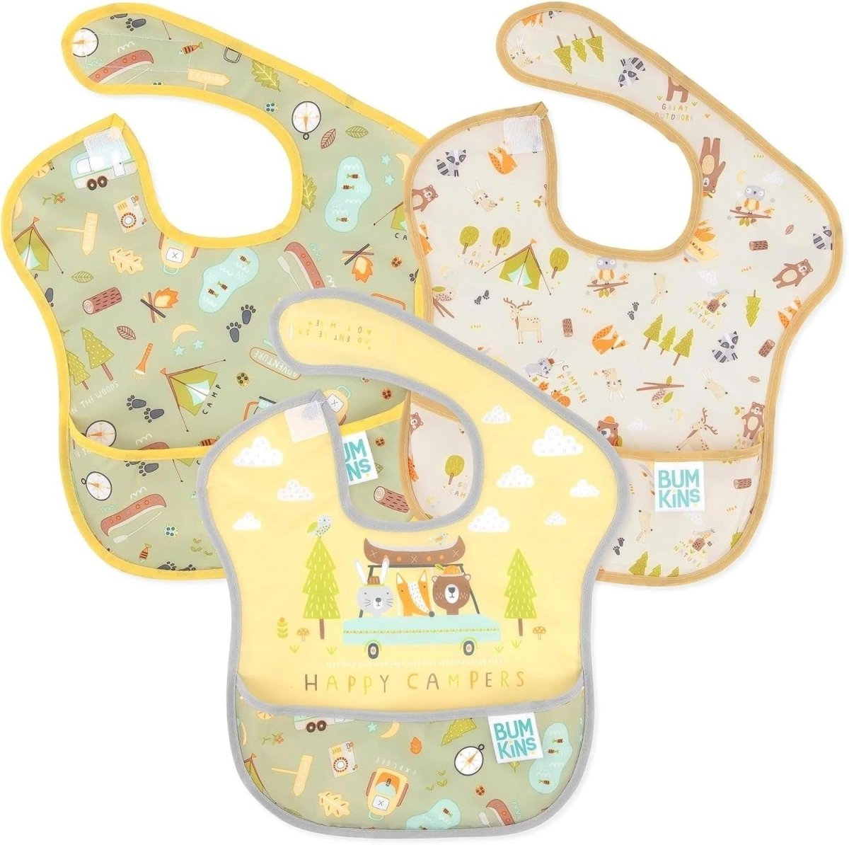 Bumkins Waterproof SuperBib 3 pack - Happy Campers – Bibs NZ | Hyphen Kids