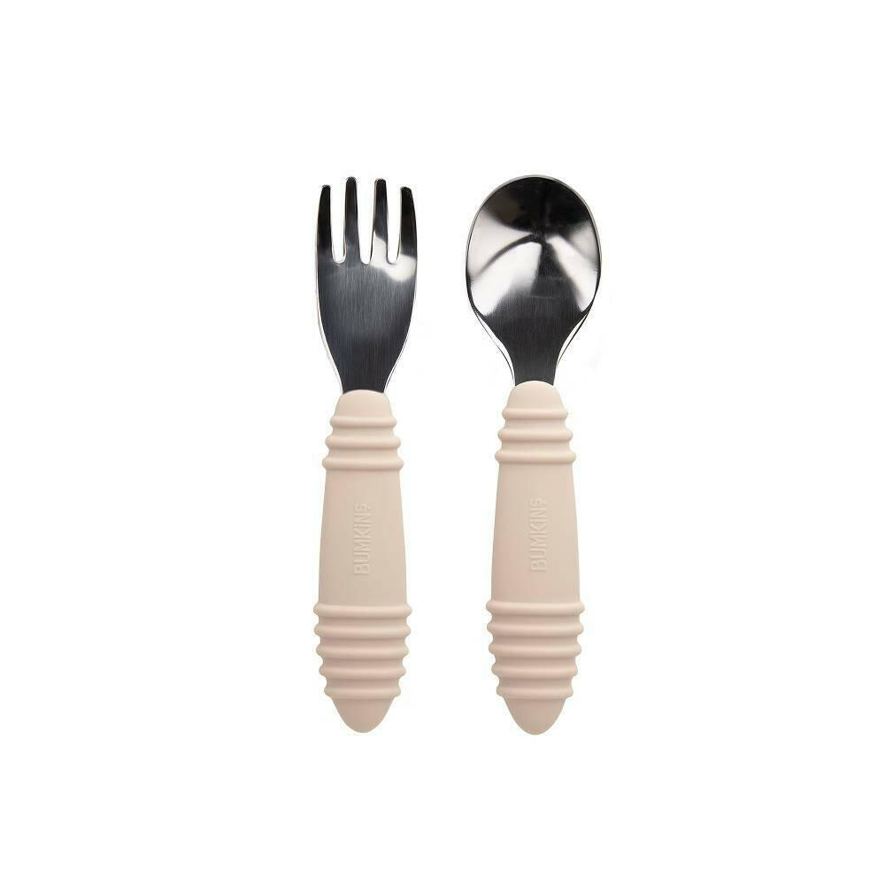 Bumkins Spoon and Fork - Sand - Utensils - not - on - sale