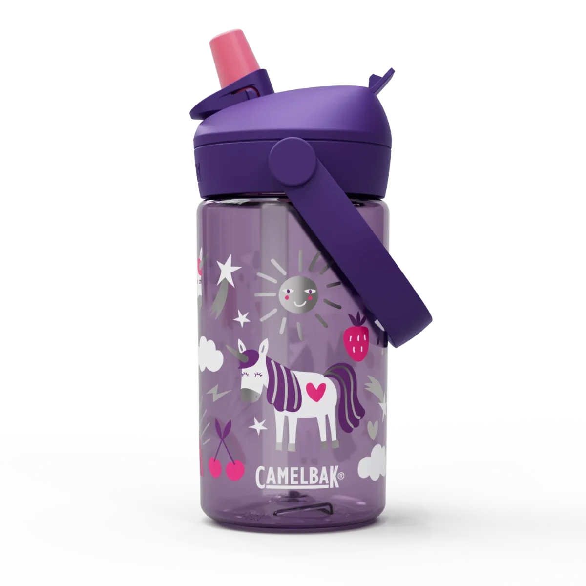 Shop CamelBak Thrive Kids Flip Straw Water Bottle 400ml - Unicorn Party NZ | Premium Water Bottle for School Kids