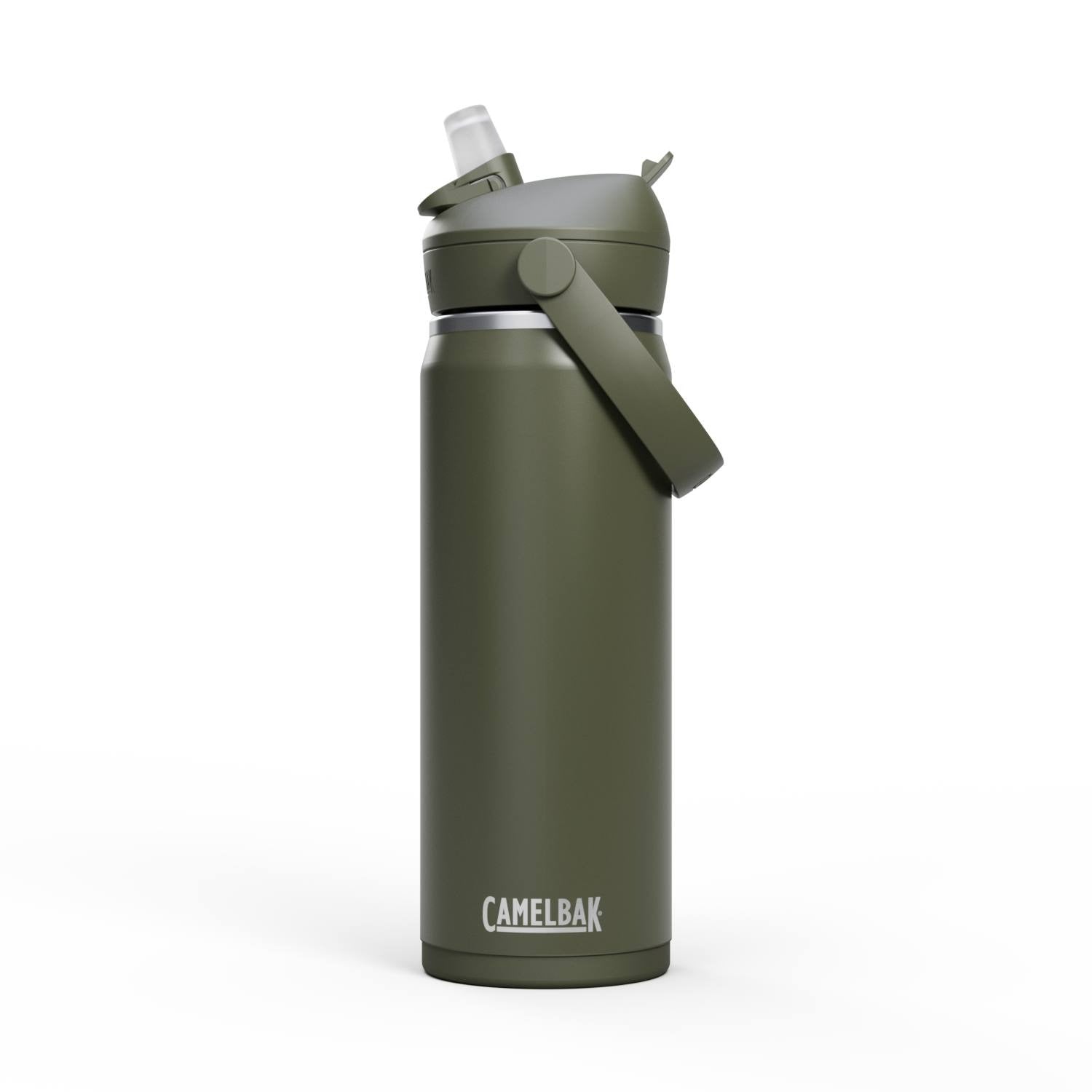 Camelbak Thrive Flip Straw 600ml Bottle, Insulated Stainless Steel - Moss - Thermos Bottle - Insulated Drink Bottles