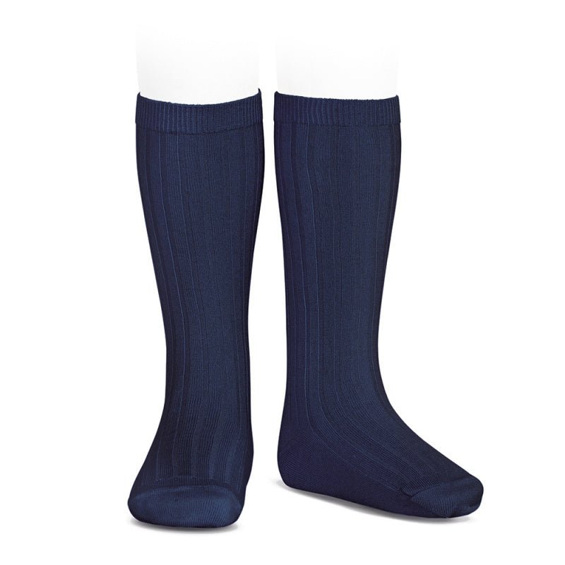 Condor Basic Rib Knee High Socks(480) Navy Blue -HYPHEN KIDS