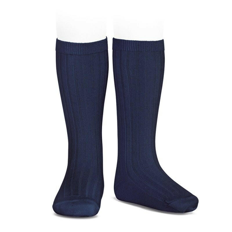 Condor Basic Rib Knee High Socks(480) Navy Blue - HYPHEN KIDS