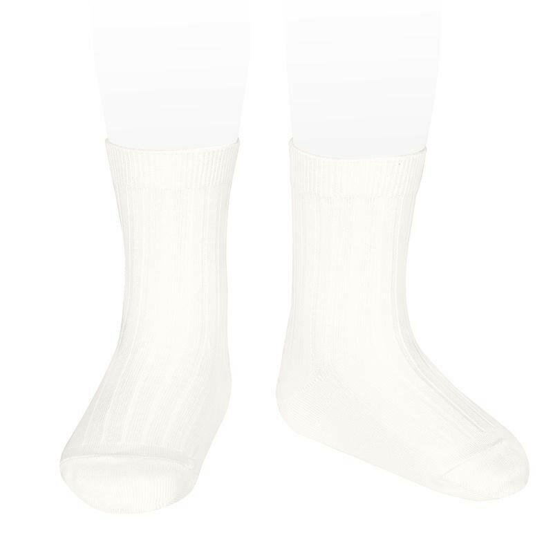 CONDOR Basic Rib Short Socks(200) White - HYPHEN KIDS