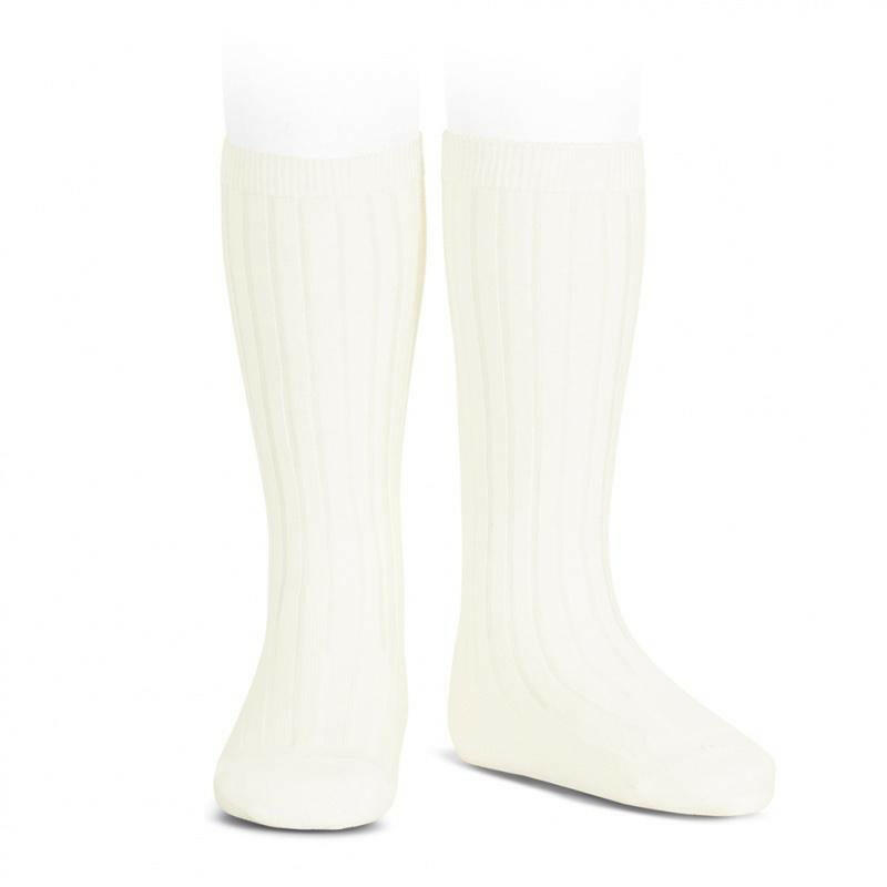 CONDOR Basuc Rib Knee High Socks(200) White - socks - Accessories