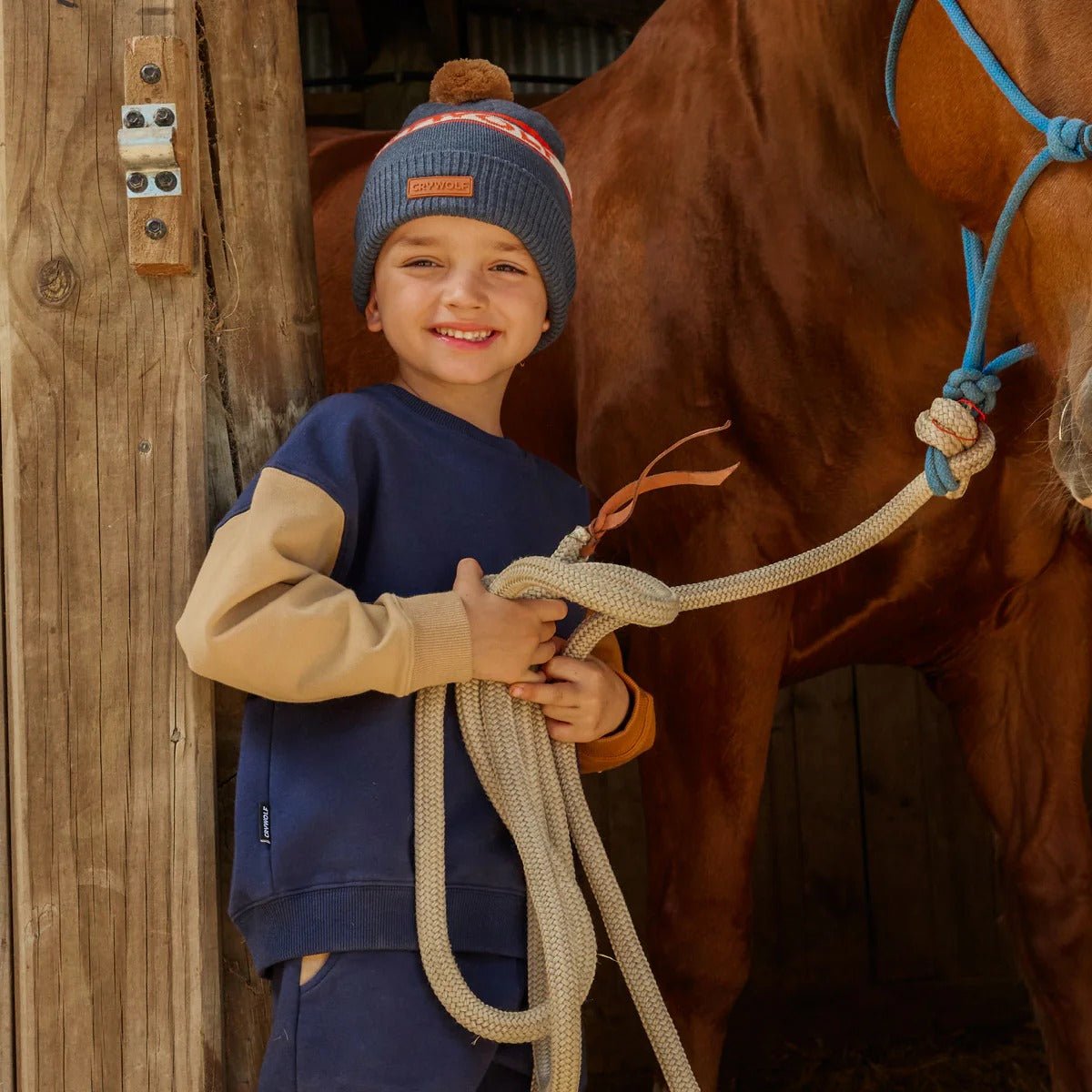 Shop Crywolf Alpine Beanie Indigo NZ | Premium Hats for School Kids