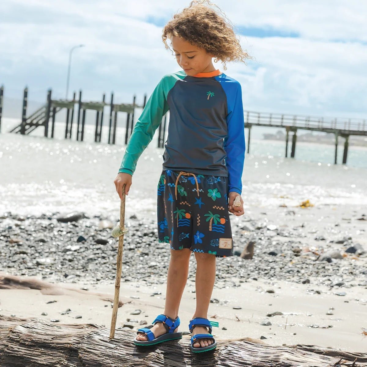 Crywolf Board Short Seaside Motel – Swimsuit NZ | Hyphen Kids