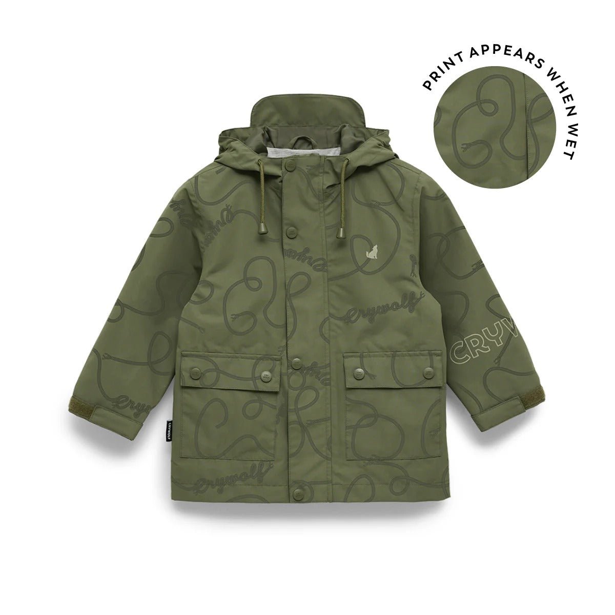 Crywolf Magic Jacket Olive Rope Rain Jacket for kids