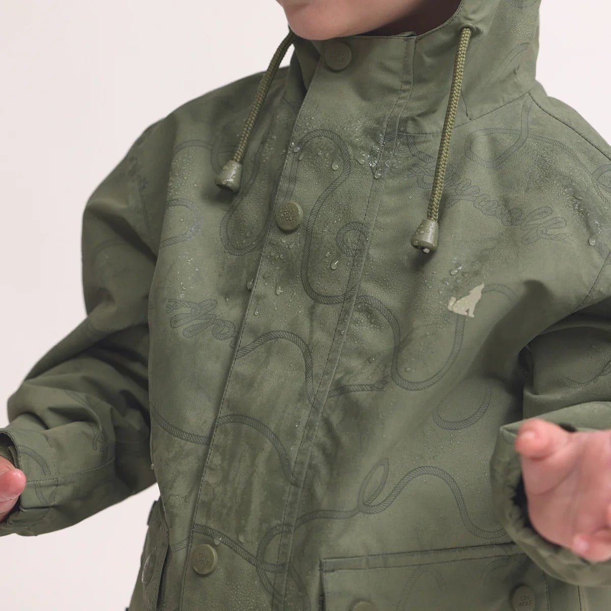 Crywolf Magic Jacket Olive Rope Rain Jacket for kids
