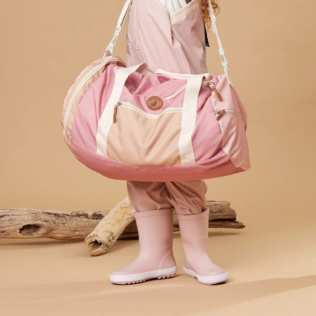Crywolf Packable Duffel Bag 50L for Kids - Blush Colourblock – Bags NZ | Hyphen Kids
