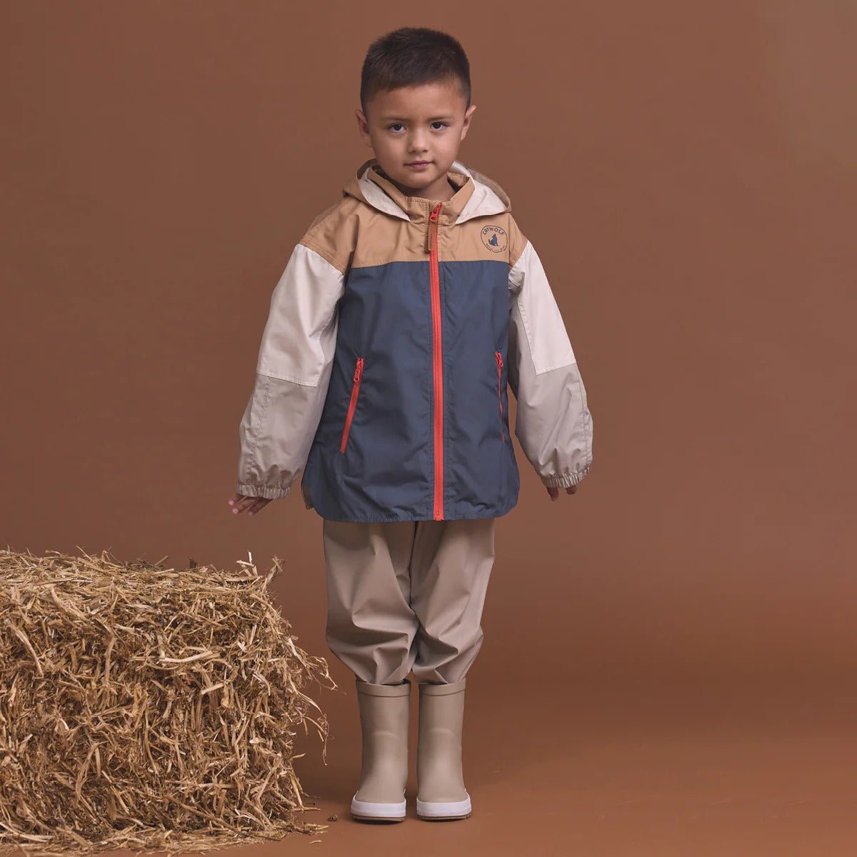 Crywolf Packable Jacket Ash Colourblock - Rain Jacket - April