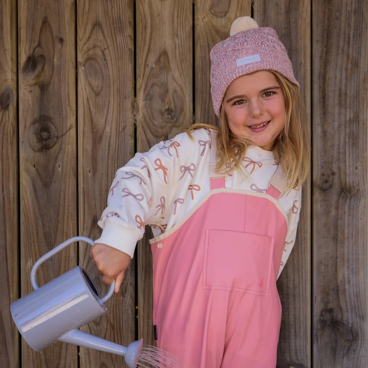 Shop Crywolf Pom Pom Beanie Heather Speckle NZ | Premium Hats for School Kids