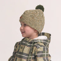 Shop Crywolf Pom Pom Beanie Olive Speckle NZ | Premium Hats for School Kids