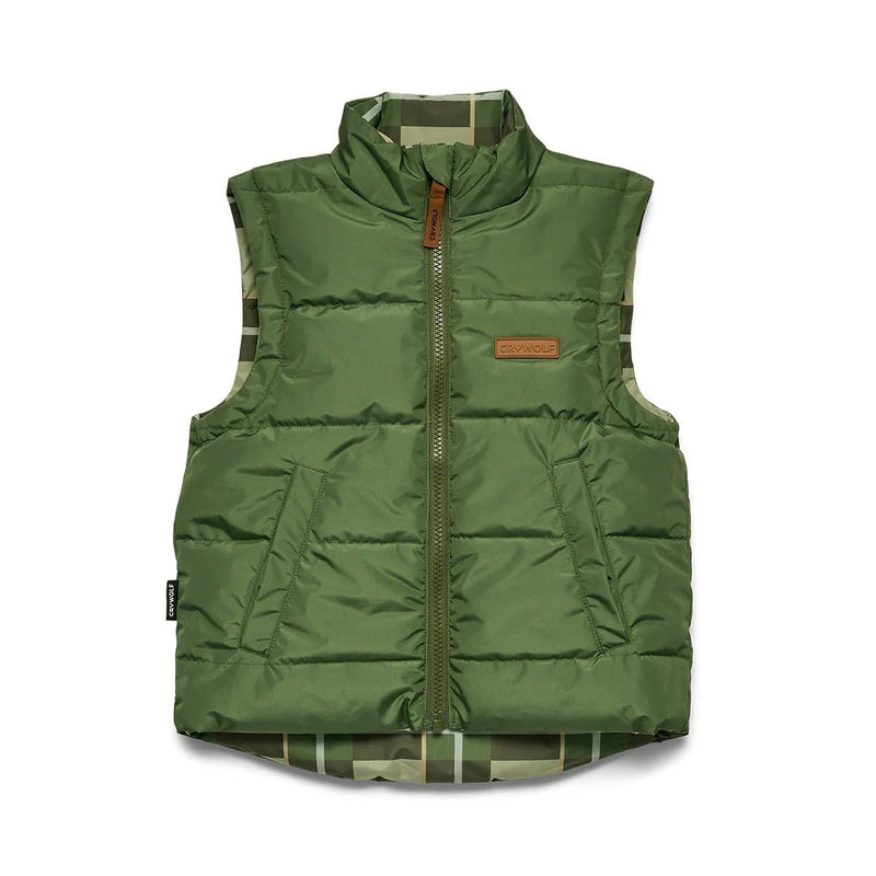 Shop Crywolf Reversible Eco-Vest Field Plaid NZ | Premium Jackets|Coats|Hoodies for School Kids