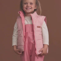 Shop Crywolf Reversible Eco-Vest Gingham NZ | Premium Jackets|Coats|Hoodies for School Kids