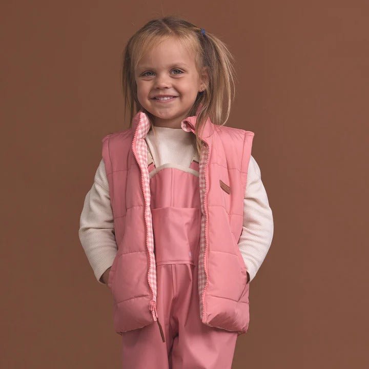 Shop Crywolf Reversible Eco-Vest Gingham NZ | Premium Jackets|Coats|Hoodies for School Kids