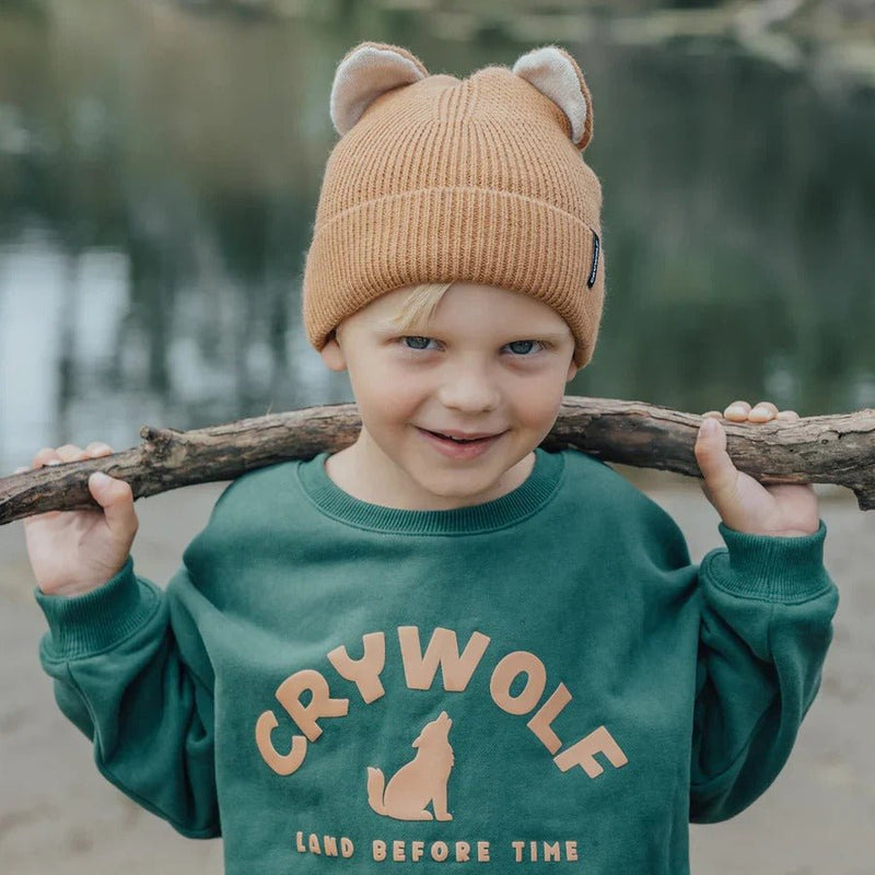 Crywolf Wolf Ears Beanie Tan - HYPHEN KIDS