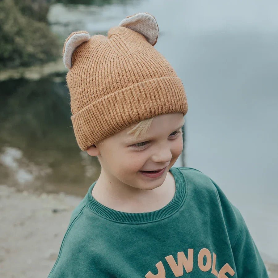 Crywolf Wolf Ears Beanie Tan - HYPHEN KIDS