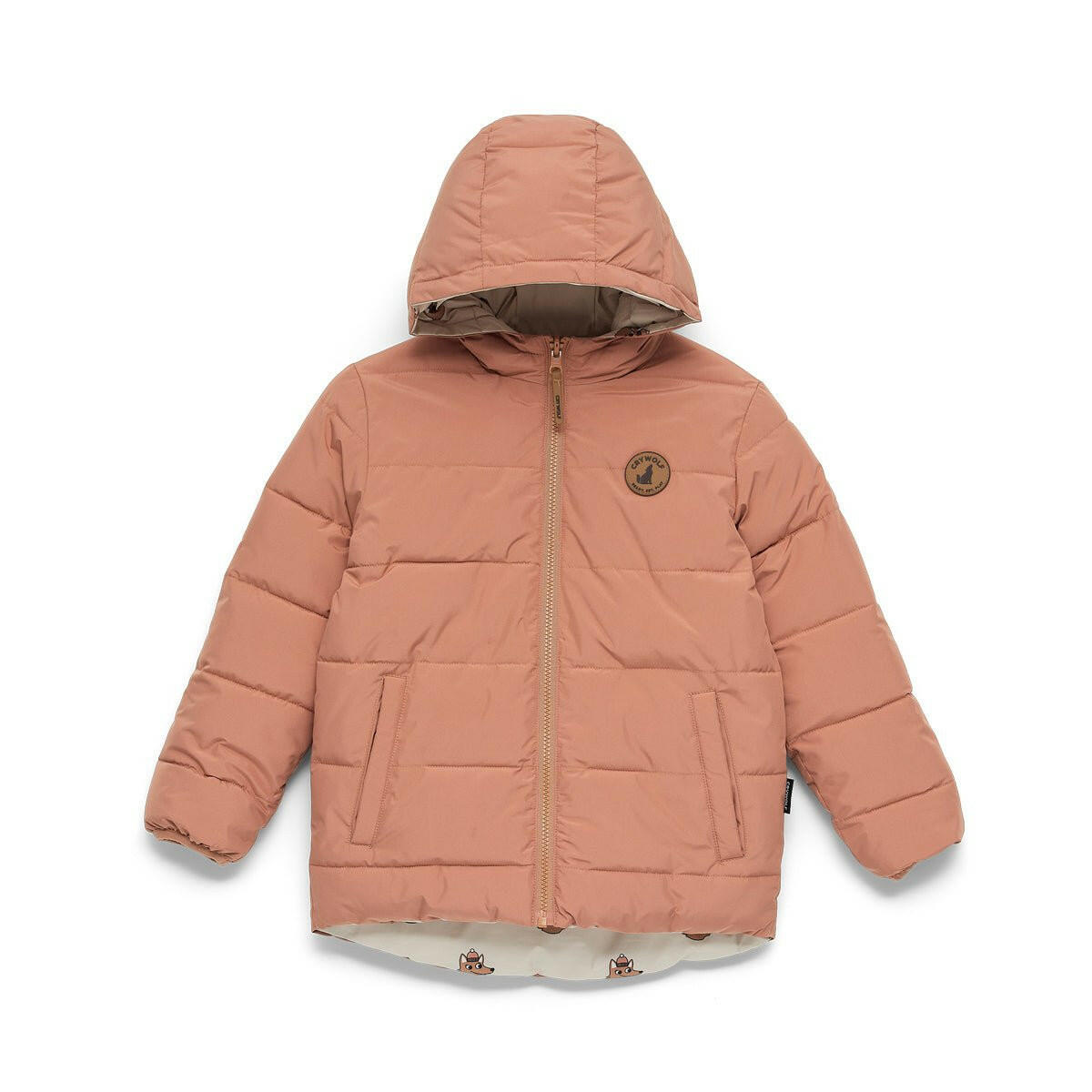 Crywolf Reversible Eco Puffer Terracotta Wolf - HYPHEN KIDS