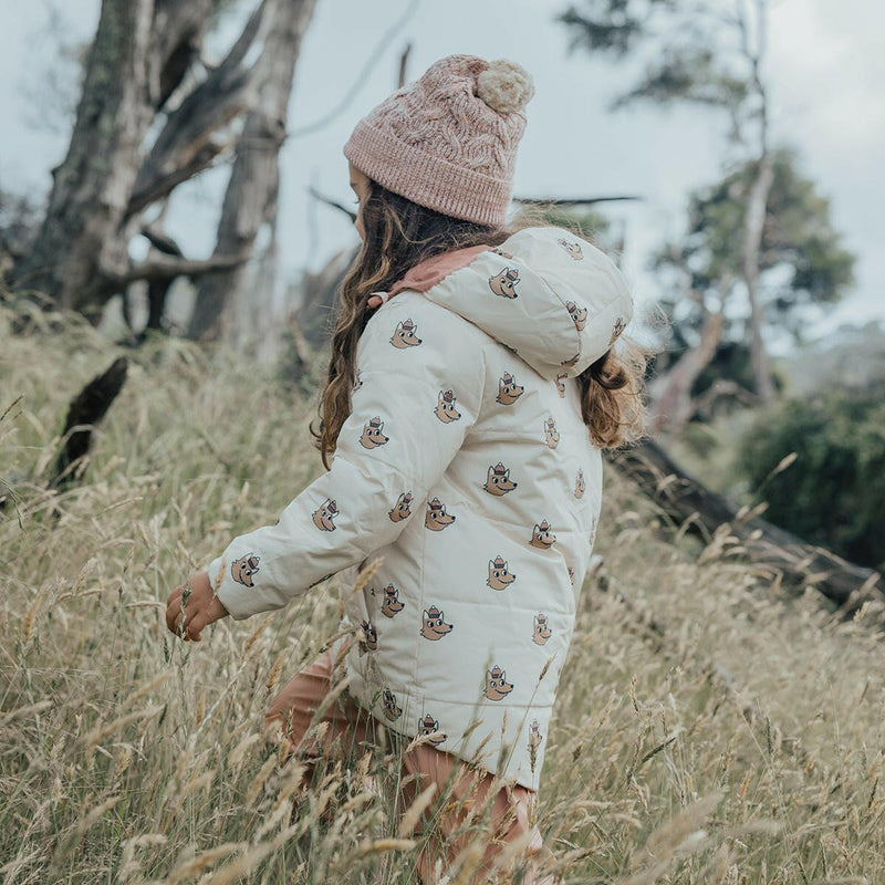 Crywolf Reversible Eco Puffer Terracotta Wolf - HYPHEN KIDS