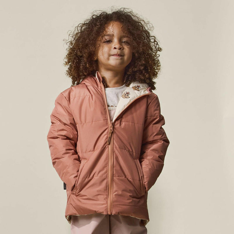 Crywolf Reversible Eco Puffer Terracotta Wolf - HYPHEN KIDS