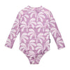 Crywolf Long Sleeve Swimsuit - Lilac Palms - Swimsuit - sale