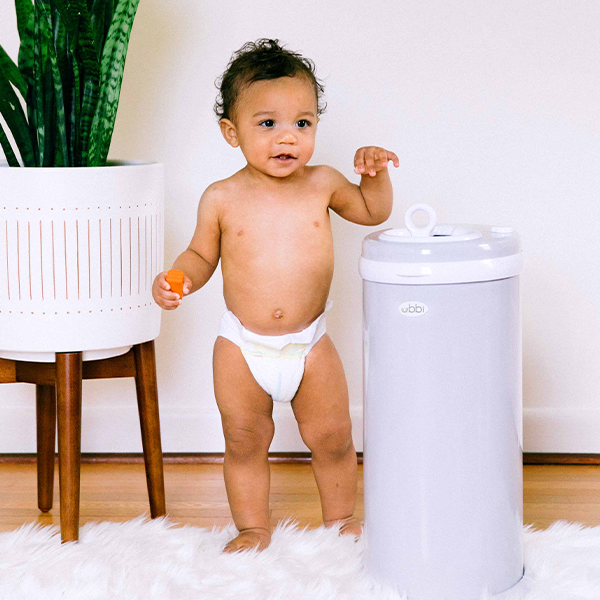 Ubbi Steel Diaper Pail - Gray - HYPHEN KIDS