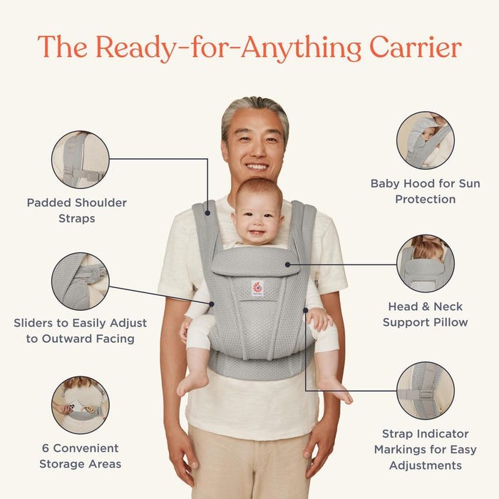 Ergobaby Omni Deluxe All - In - One Mesh Baby Carrier - Natural Beige Carriers for kids