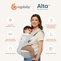 Ergobaby Alta Hip Seat Baby Carrier - Pearl Grey - Carriers - not - on - sale