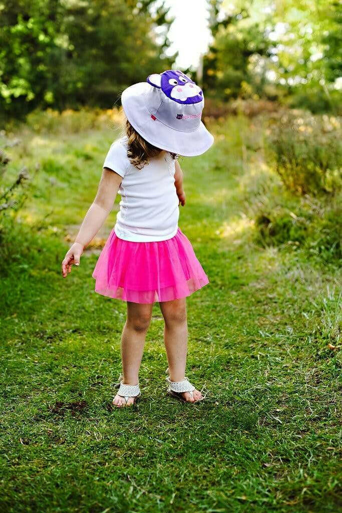 Reversible Kids Sun Hat - Hippo/Elephant (Small Size) - HYPHEN KIDS