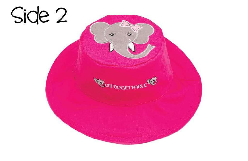 Reversible Kids Sun Hat - Hippo/Elephant (Small Size) - HYPHEN KIDS