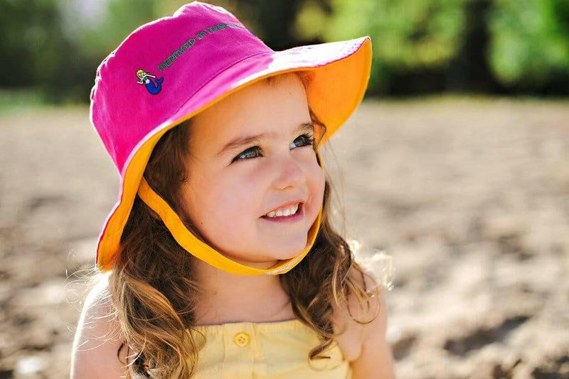 Reversible Kids Sun Hat - Mermaid /Sandcastle - HYPHEN KIDS