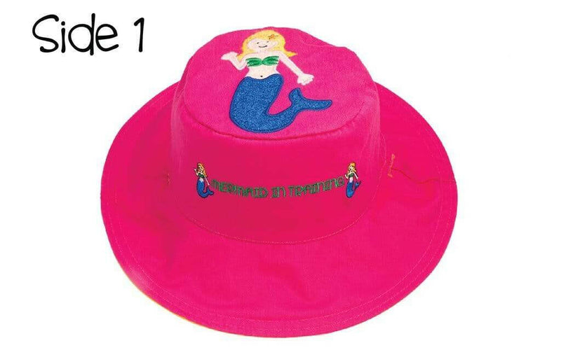 Reversible Kids Sun Hat - Mermaid /Sandcastle - HYPHEN KIDS