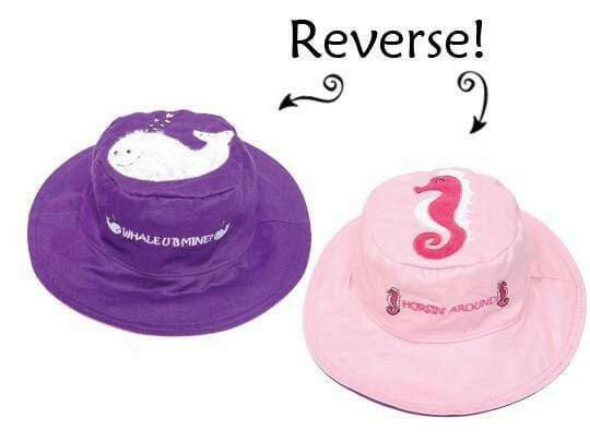 Reversible Kids Sun Hat - Seahorse/Whale - HYPHEN KIDS