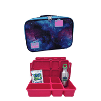 Go Green Lunch Box Set - Cosmic (Pink Lunchbox + insulated bag + drink bottle + ice pack) - Lunch Boxes - Large Lunch Box