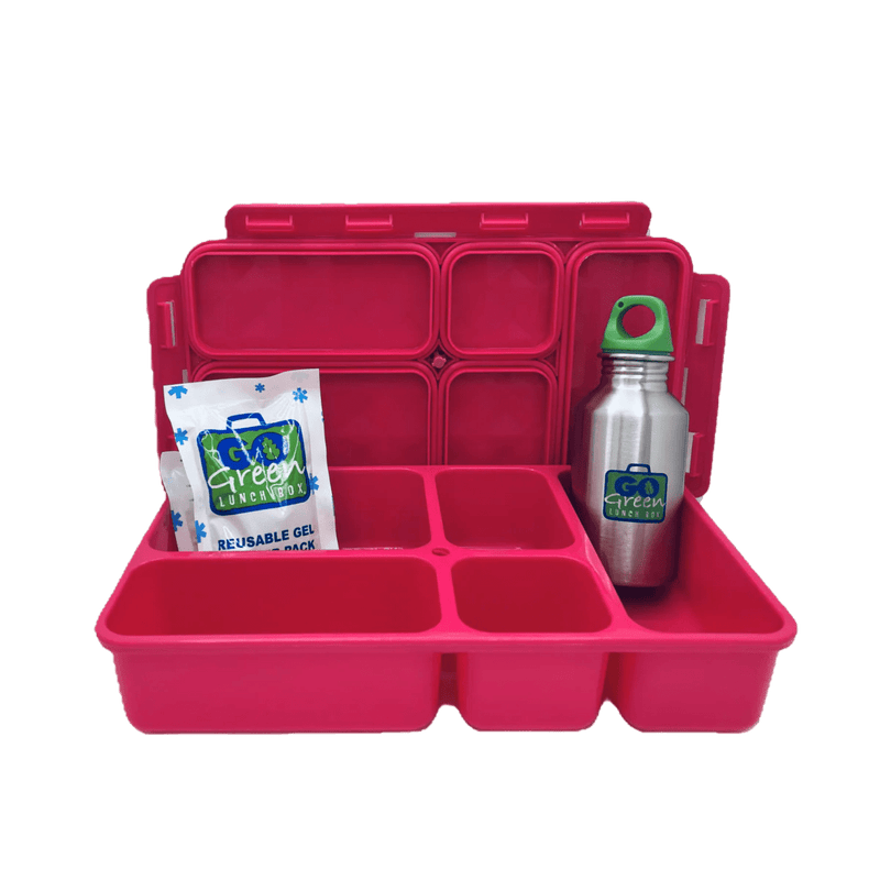 Go Green Lunch Box Set - Cosmic (Pink Lunchbox + insulated bag + drink bottle + ice pack) - Lunch Boxes - Large Lunch Box