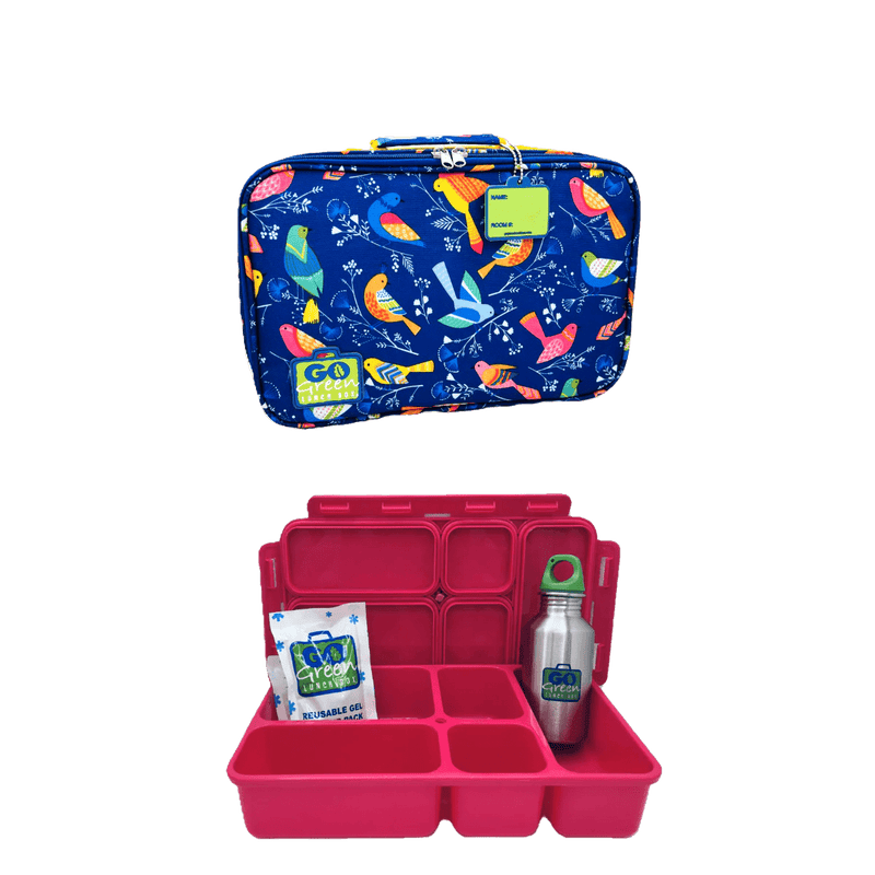 Go Green Lunch Box Set - Tweety (Pink Lunchbox + insulated bag + drink bottle + ice pack) - Lunch Boxes - Large Lunch Box