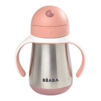 Beaba Stainless Steel Straw Cup 250ml - Vintage Pink