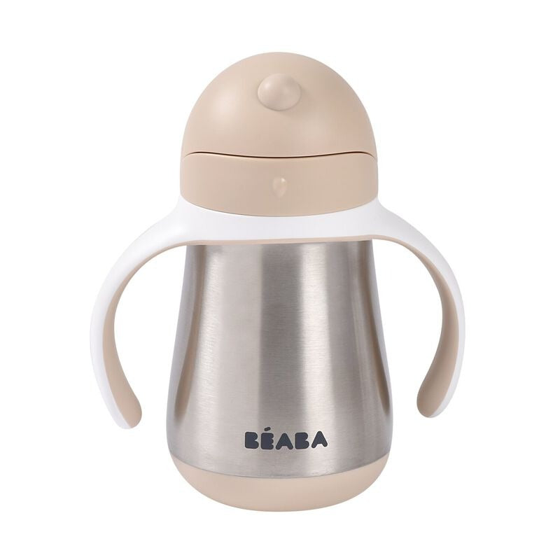 Beaba Stainless Steel Straw Cup 250ml - Clay